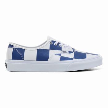 Vans Leather Check Authentic - Miesten Tennarit - Valkoinen/Sininen